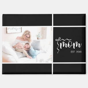 Schwarze Elegante Mutter Begründete Schleife Foto  Magnet