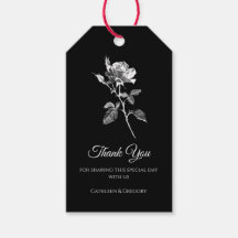 Schwarze elegante Rose Danke Hochzeit