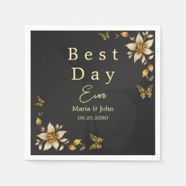 Schwarze, elegante Schmetterlinge Hochzeit von Nap Serviette