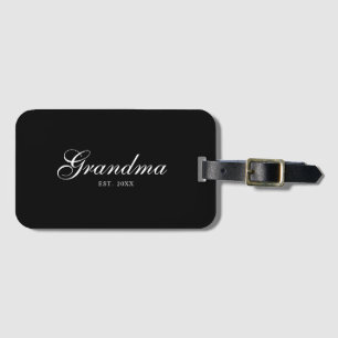 Schwarze elegante Schrift etablierte Oma Gepäckanhänger