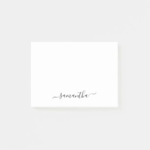 Schwarze elegante Skript-Signatur-Name Post-it Klebezettel