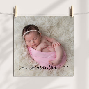 Schwarze elegante Swash-Signatur-Name Poster