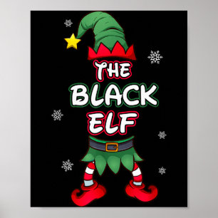 Schwarze Elf Weihnachten Pyjama Pjs passende Famil Poster