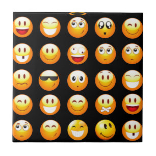 Schwarze Emojis Fliese