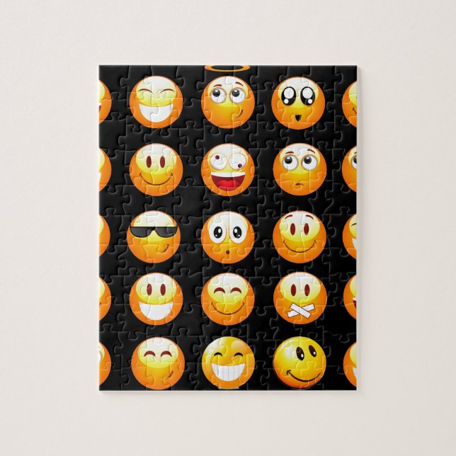 Schwarze Emojis Puzzle (Vertikal)