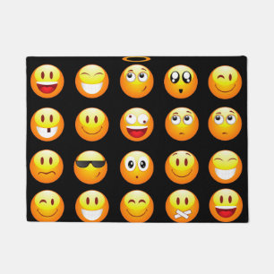 schwarze Emojis Türmatte