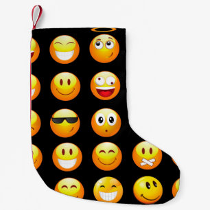 schwarze Emojis Weihnachten Weihnachtsstrumpf Kleiner Weihnachtsstrumpf