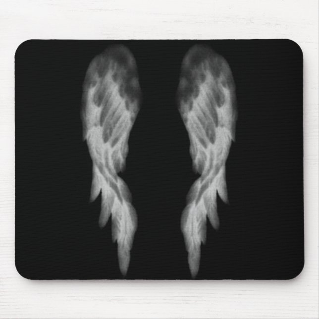 Schwarze Engels-Flügel Mousepad (Vorne)