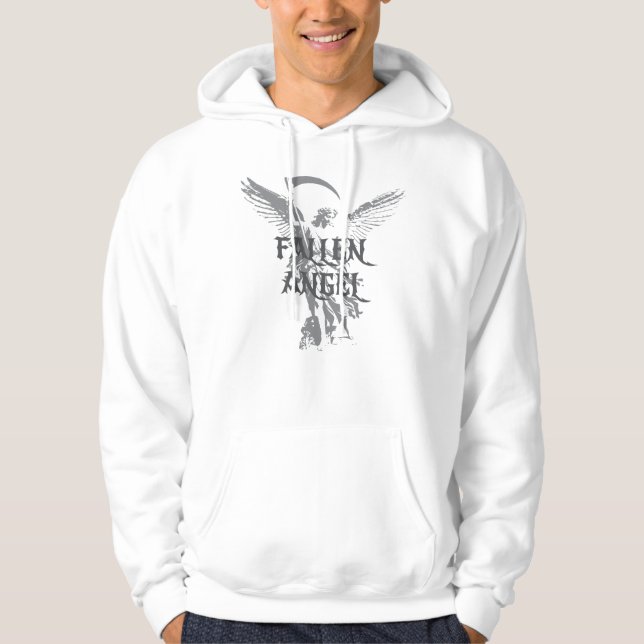 Schwarze Engelsflügel-Silhouette Hoodie (Vorderseite)