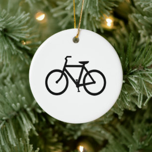 Schwarze Fahrradrouten Keramik Ornament