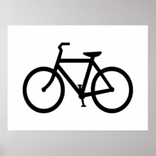 Schwarze Fahrradrouten Poster