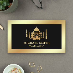 Schwarze falsche Goldfolie Taj Mahal Reiseagentur Visitenkarte