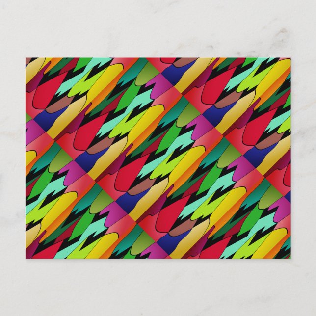 Schwarze Farbe mit Kunstdesign in der Mitte Postkarte (Vorderseite)