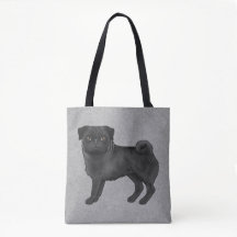 Schwarze Farbe Süße Pug Mops Cartoon Hunde-Rasse G