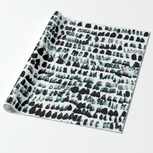 Schwarze Farbflecken mit Flecken, Flecken und Körn Geschenkpapier