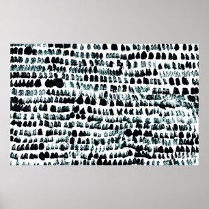 Schwarze Farbflecken mit Flecken, Flecken und Körn Poster