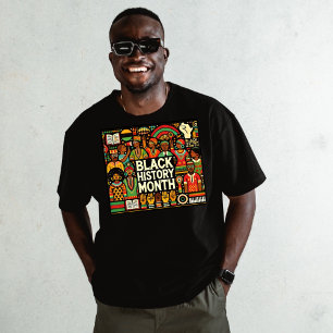 Schwarze farbige Afro-Kulturgrafiken T-Shirt