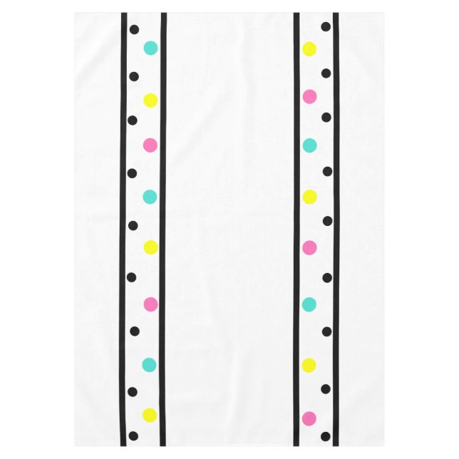 Schwarze farbige Polka-Punkte Tischdecke (Vorderseite)