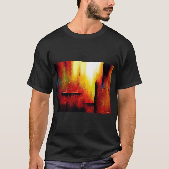 Schwarze Farbvorlage Moderne Abstrakte Kunstmalere T-Shirt (Vorderseite)