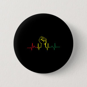 Schwarze Faust Herzschlag Afroamerikanischer Stolz Button