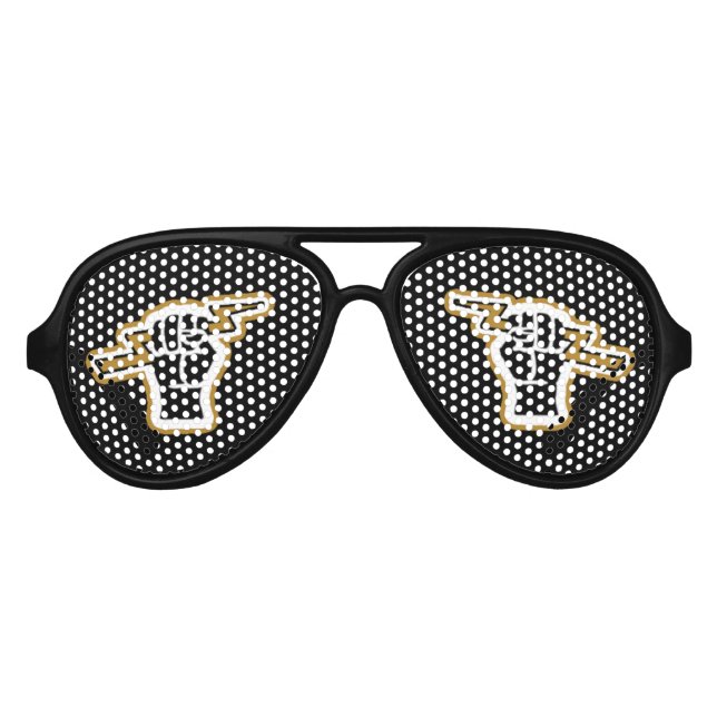 Schwarze Faust-Party-Shades Partybrille (Vorderseite)