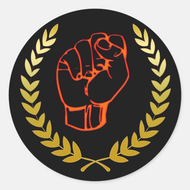 Schwarze Faustkleber Runder Aufkleber (Vorderseite)