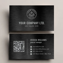 Schwarze Faux-Bürstungsstahl-Professional QR-Code