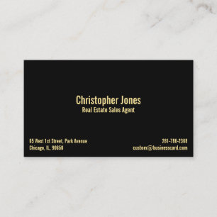 Schwarze Faux-Gold Elegante Professionelle Persona Visitenkarte