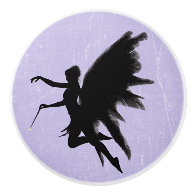 Schwarze feenhafte Gott-Mutter lila oder Keramikknauf (Vorderseite)