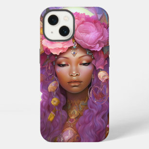 Schwarze Feenkönigin Pink Purple Fantasy-Kunst iPhone 13 Hülle