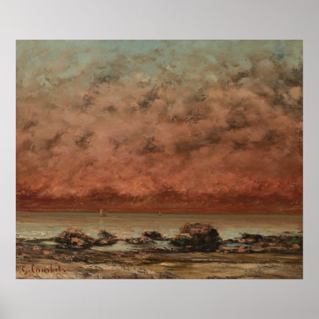 Schwarze Felsen, Trouville - Gustave Courbet Kunst Poster (Vorne)