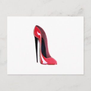 Schwarze Ferse, roter Stiletto-Schuh Postkarte