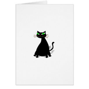 Schwarze Fett-Katze mit grünen Augen