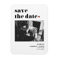 Schwarze Fett Typografie Herz-Foto Save the Date