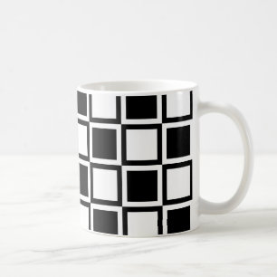 Schwarze fette Mod-Quadrate Tasse