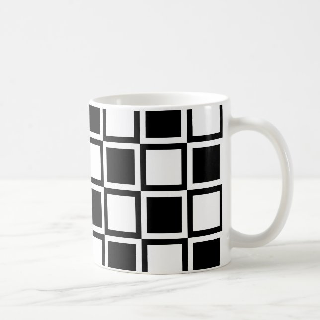 Schwarze fette Mod-Quadrate Tasse (Rechts)