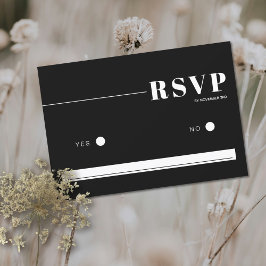 Schwarze fette und schicke Typografie minimalistis RSVP Karte