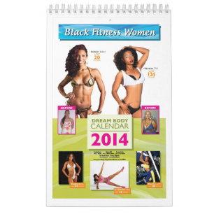Schwarze Fitness-Frauen-Traumkörper-Kalender Kalender