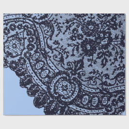 SCHWARZE FLÄCHE UND ZWEIFLÜSSIGES BLUE GIFT GESCHENKPAPIER