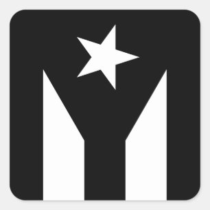 Schwarze Flagge Puerto Rico Square Sticker
