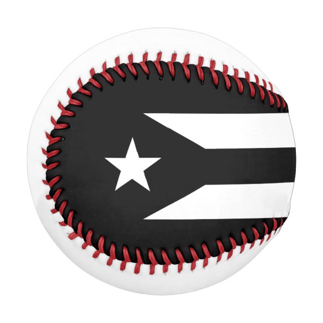 Schwarze Flagge von Puerto Rico Baseball (Vorderseite Links)
