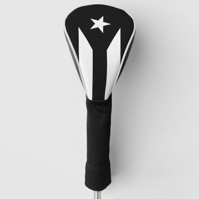 Schwarze Flagge von Puerto Rico Golf Headcover (Vorderseite)