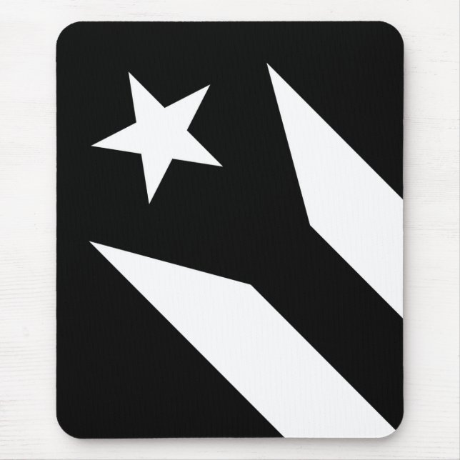 Schwarze Flagge von Puerto Rico Mousepad (Vorne)
