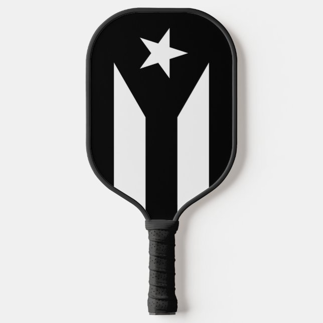 Schwarze Flagge von Puerto Rico Pickleball Schläger (Vorderseite)