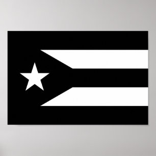 Schwarze Flagge von Puerto Rico Poster