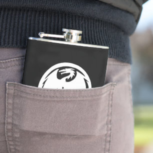 Schwarze Flasche mit weißem Drachen Flachmann