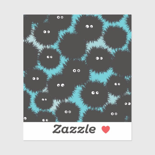 Schwarze Flaute-Monster Aufkleber (Blatt)