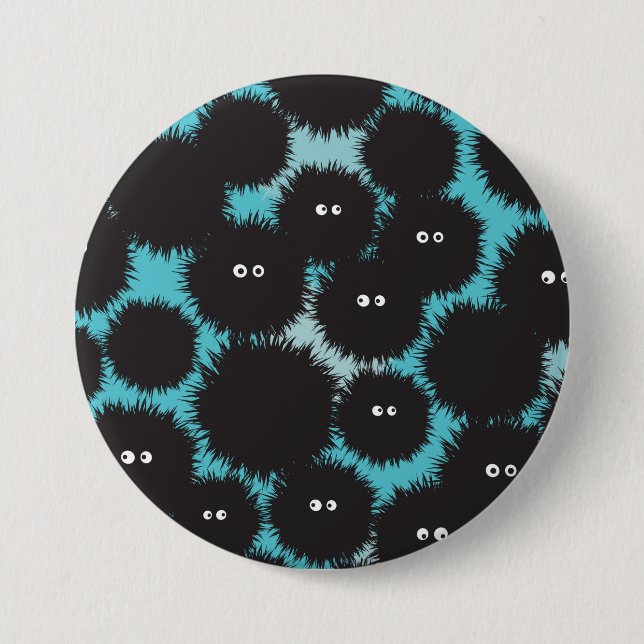 Schwarze Flaute-Monster Button (Vorderseite)