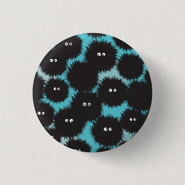 Schwarze Flaute-Monster Button (Vorderseite)