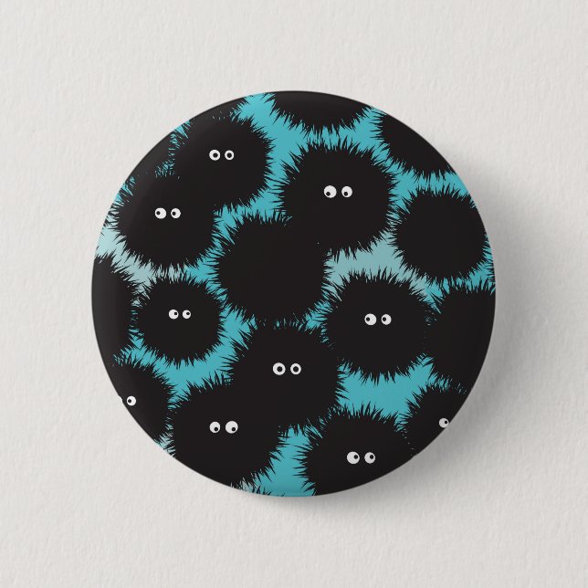 Schwarze Flaute-Monster Button (Vorderseite)